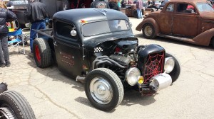 A rat rod with long tube headers.